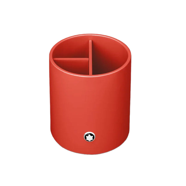 Porte-stylo rond laqué en teinte corail