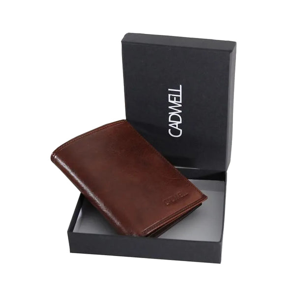 Portefeuille Cadwell Homme 100% Cuir de Vachette - Marron